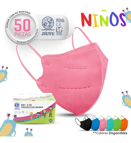 Imagen 1 de 9 de Cubrebocas Mascarilla Kn95 Niño Máxima Protección Tapabocas