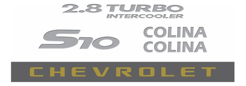 Kit Adesivos Compatível S10 Colina 2.8 Turbo Resinados R764