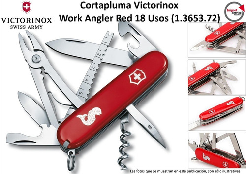 Cortapluma Victorinox Work Angler Red 18 Usos (1.3653.72)