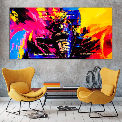 Cuadro Decorativo Moderno Ayrton Senna Lotus (120x60 Cm)