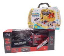 Comprar Valija Herramientas De Juguete + Motosierra Cadena Giratoria