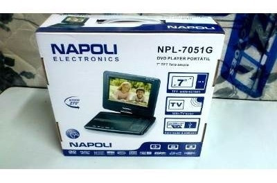 Dvd Portátil Napoli Tela 7 Polegadas Game + Tv + Bolsa De E
