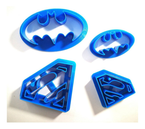 Imagen 1 de 6 de Molde Cortante X4 Superhéroes Superman Batman Belgrano