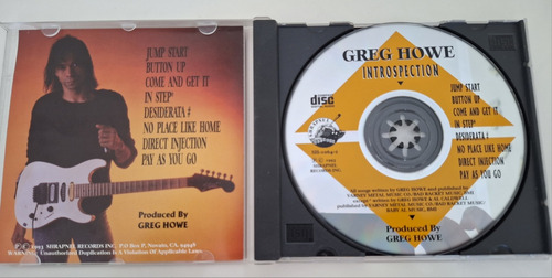 Greg Howe - Introspection Cd Usado Version Usa (Usado)
