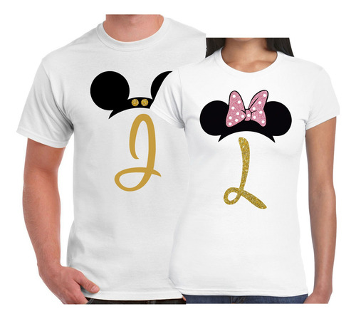 Set De 4 Playeras Personalizadas Minnie O Mickey Disney