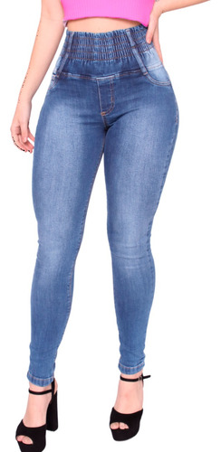 Calça Jeans Levanta Bumbum Bojo Modelador Lipo Cintura Alta 