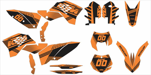 Adesivo Moto Cross Trilha Ktm Exc F 08-11 Laranja Lm153