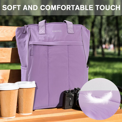 Mochila Para Portatil Para Mujer, 15,6 Pulgadas Color Mor...
