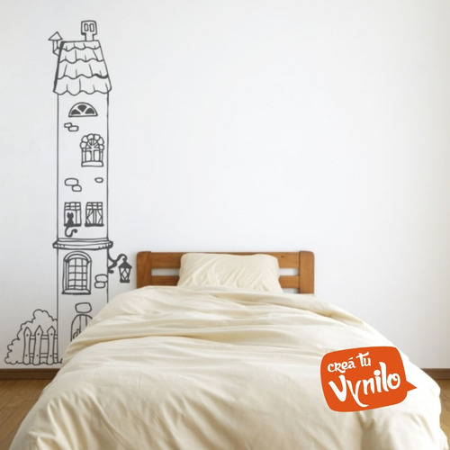 Vinilo Infantil Torre Princesa Decorativo Pared 75cm