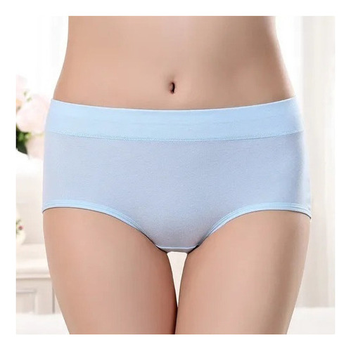 10 Bragas De Algodón Transpirable De Cintura Alta Para Mujer