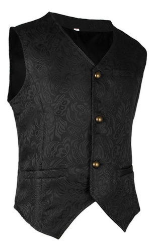 Chaleco Steampunk Retro Medieval Jacquard Hombre