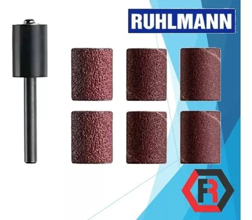 Set Kit X 6 Lija Para Minitorno Dremel Con Eje Ruhlmann