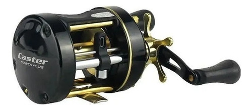 Reel rotativo Marine Sports Caster Power Plus 400 izquierdo color negro