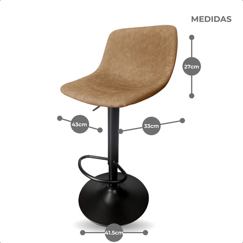 Sillas Kit 2 Banquetas Ajustables Barra Alta Con Apoya Pies