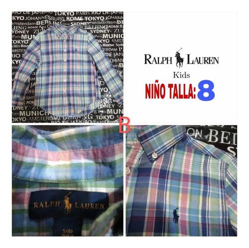 Camisa Gy18b Polo Ralph Lauren Niño T-8 N0 Calvin Vanelope