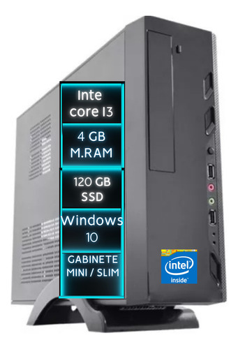 Mini Computador Cpu Pc Intel Core I3 4gb Ssd 120gb W10 Wifi
