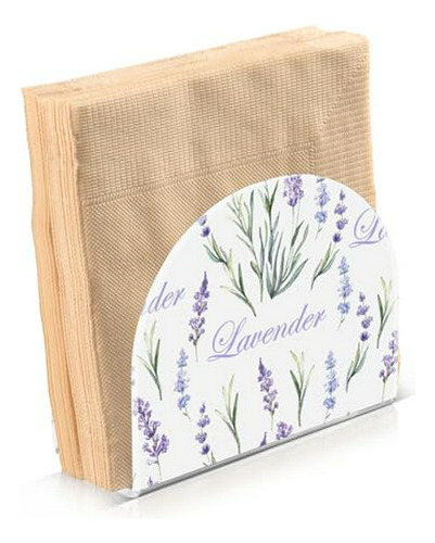 Porta Servilletas Acrílico Floral Morado