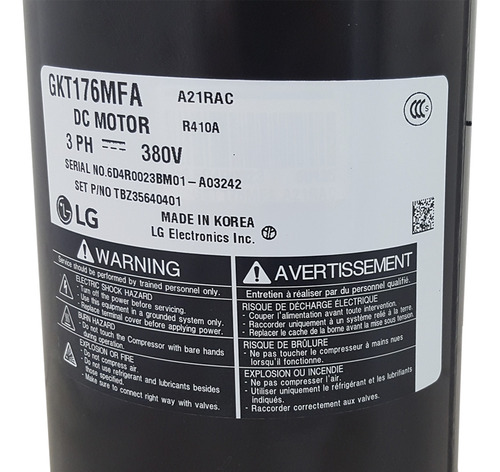 Compressor Inverter 380v Ar LG Asuq242crg2 Asuq242crz1 Novo