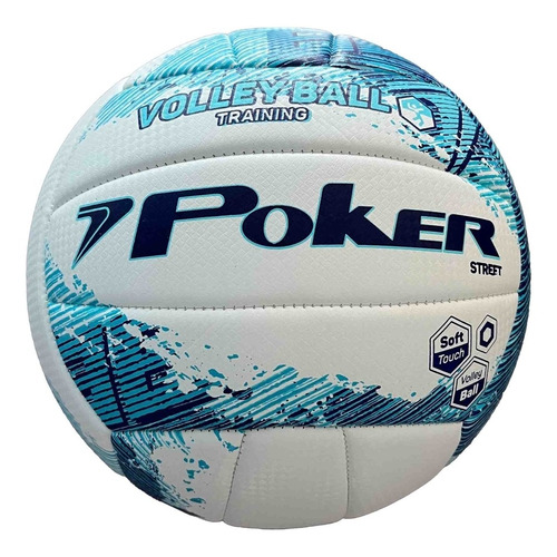 Balón de voleibol Training Street, póker de PVC con costuras suaves, color azul