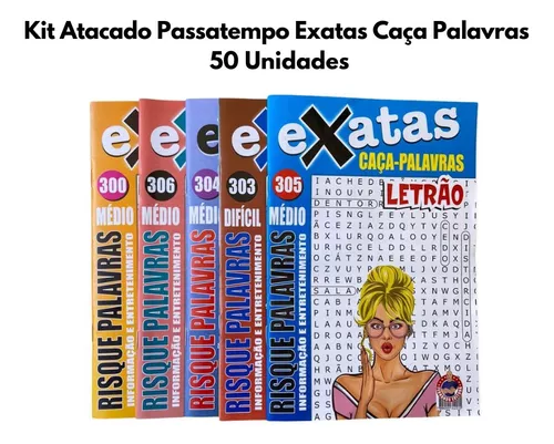 Kit Atacado Passatempo Coquetel Caça-palavras - Com 50 Uni.