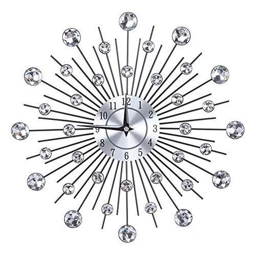 Aunma Reloj Pared Creativo Brillante Metalico Forma Flor 1