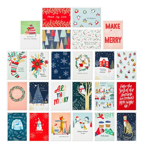 comprar Surtido De Tarjetas Navideñas Hallmark En Caja, 24 Diseños