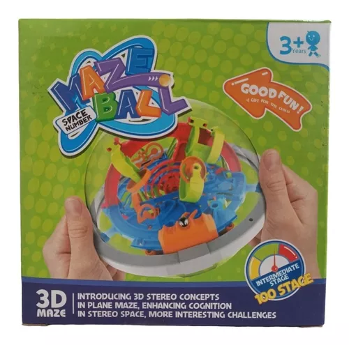 Bola de laberinto, juego interactivo 3D de esfera de laberinto (7.1 in, 7.1  pulgadas) con 100 obstáculos, laberinto, rompecabezas de bola para niños