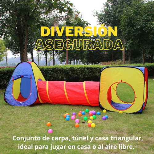 Pelotero Laberinto Infantil Con Túnel Y Carpa Modular