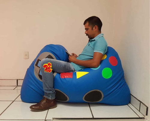 Sillón Puff Playstation Grande Color Azul