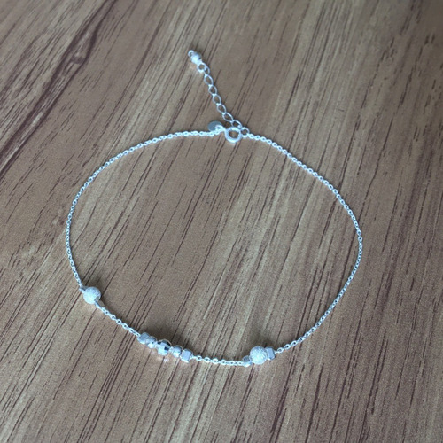 Imagen 5 de 10 de Pulsera Tobillera De Plata .925 Mujer Bolitas Agálea Joyería