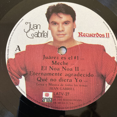 Juan Gabriel / Recuerdos Ii Vinilo 1984 Mx Impecable (Usado)