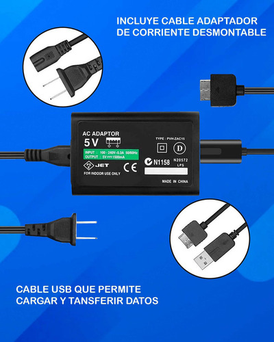 Cargador Eliminador De Pared Para Ps Vita Versión Fat