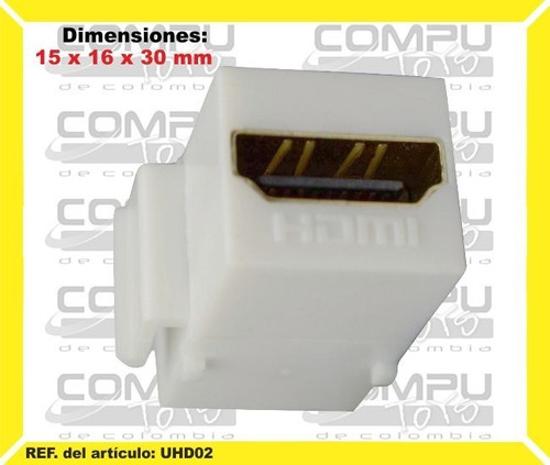 Unión Hd 4k Para Tapa Tipo Keystone Ref: Uhd02 Computoys Sas