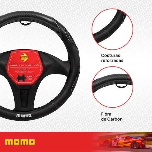 Imagen 4 de 10 de Funda Para Volante Auto Momo Cuero
