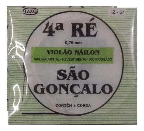 Encordoamento  Violao 4ª Re Nylon Aço Prata 5un Sao Goncalo