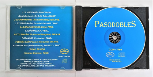 Pasodobles Cd Novillero España Toros Tauromaquia Torero (Usado)