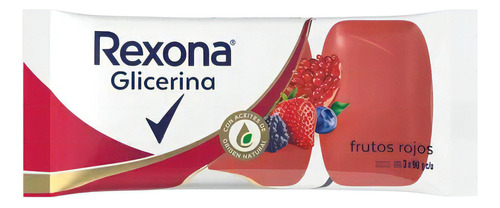 Rexona Jabon En Barra De Glicerina Frutos Rojos 3x90gr