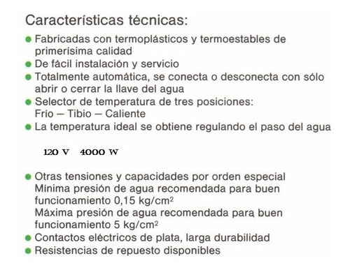 Ducha Electrica Calentador Corona 110 V Regadera Original