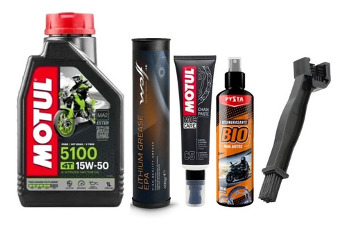 Motul C5 +cepillo +desengrasante +grasa Litio + Aceite 5100