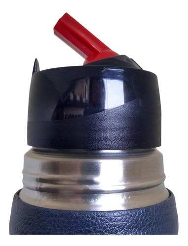 Termo La Merced Forrado En Cuero Azul (luminox Lumilagro)
