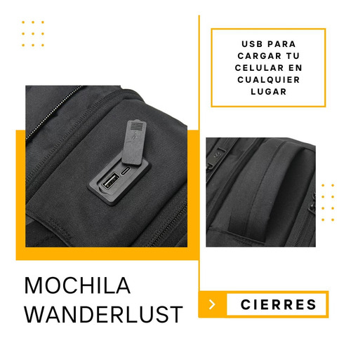Mochila Travel Go Wanderlust Portanotebook Expandible Usb-c