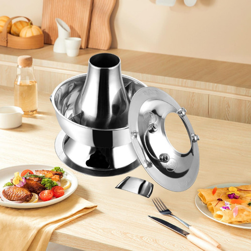 Cobre Olla Shabu Olla Multiusos División Plateada De 30cm