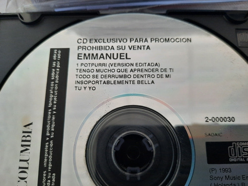 Emmanuel / Potpurri + Megamix / No He Podido Verte / Cd (Usado)