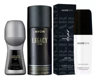 Kit Avon Legacy Noir Deo + Perfume Home Spa Dear