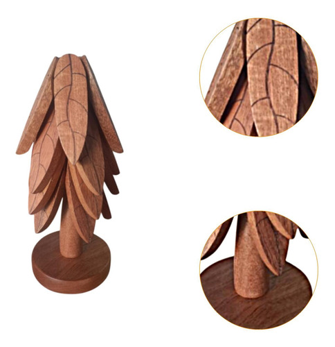 Posavasos De Madera Con Forma De , Juego De 4 Piezas
