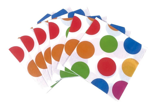 Servilletas Papel Circulos Lunares Grandes Multicolor X20 