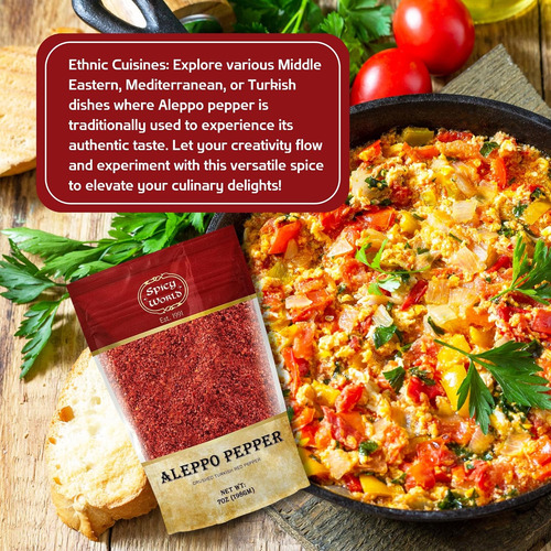Spicy World Copos De Pimienta De Alepo 7 Oz | Auténtica Espe