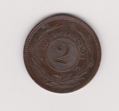 Moneda Uruguay 2 Centesimos Año 1869 A Excelente