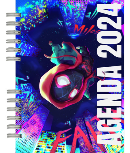 Agenda Spiderman Miles Morales Caída+ Chapita De Regalo