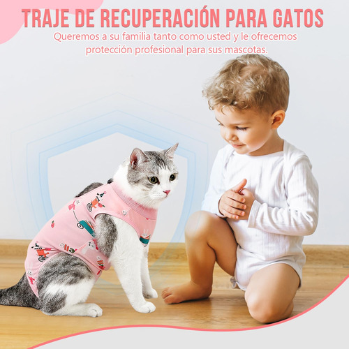 Traje De Recuperación For Gatos Tras Cirugía, Ropa For